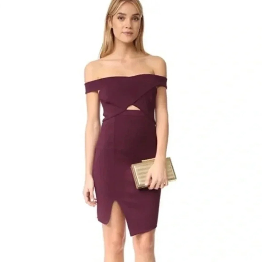 Bec & Bridge Revolve Banditti Crossover Mini Dress in Claret Maroon Size US 4 S